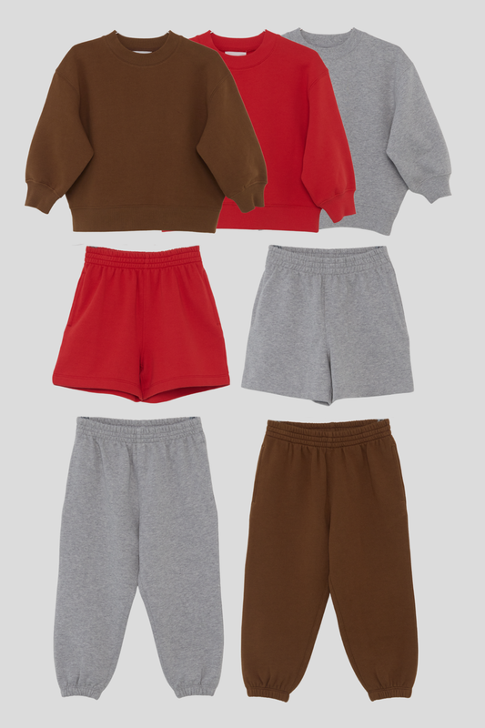 Sweatshirt, Sweatshort & Sweatpant - Choose Your Set
