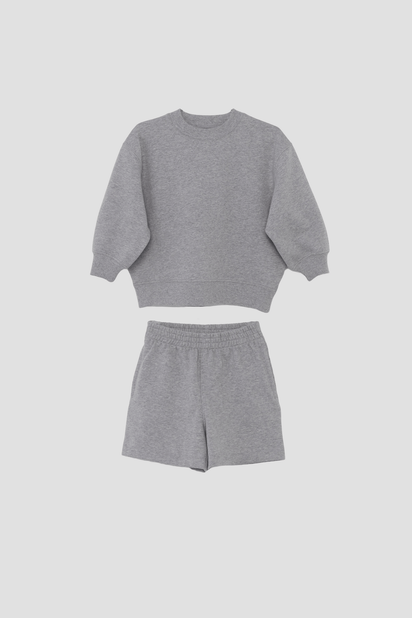 Sweats Bundle 04 - Grey Marle Sweatshirt & Sweatshort